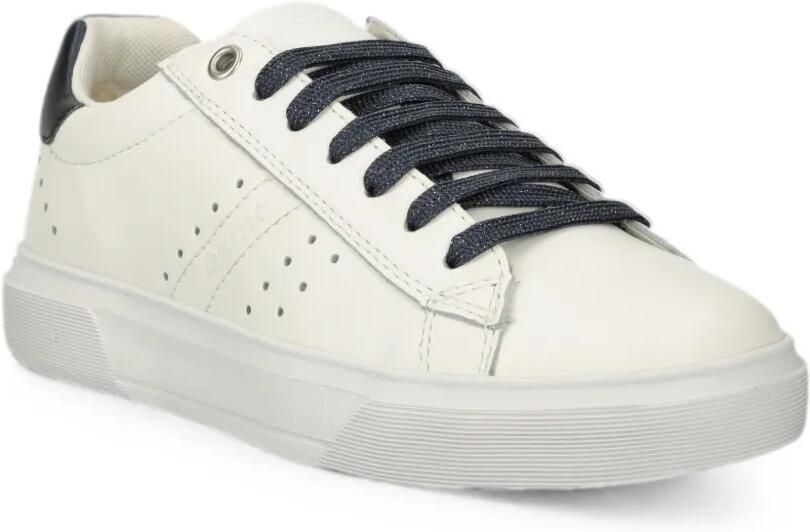 Geox Kids Nettuno sneakers met rits en geperforeerde details Wit