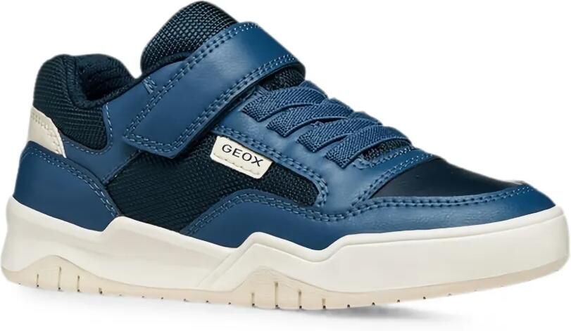 Geox Kids Perth sneakers met vlakken en klittenband Blauw