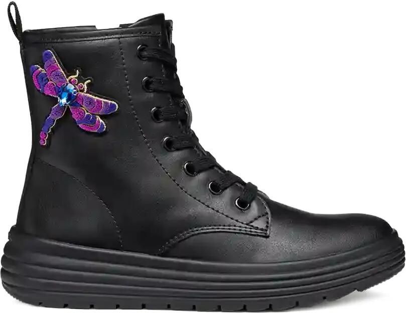 Geox Kids Phaolae enkellaarzen met libelle-patch Zwart - Foto 3