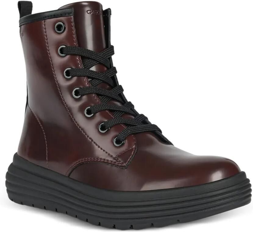 Geox Kids Phaolae leren veterlaarzen Rood - Foto 4