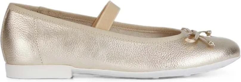 Geox Kids Plie metallic ballerina's met strikdetail Goud