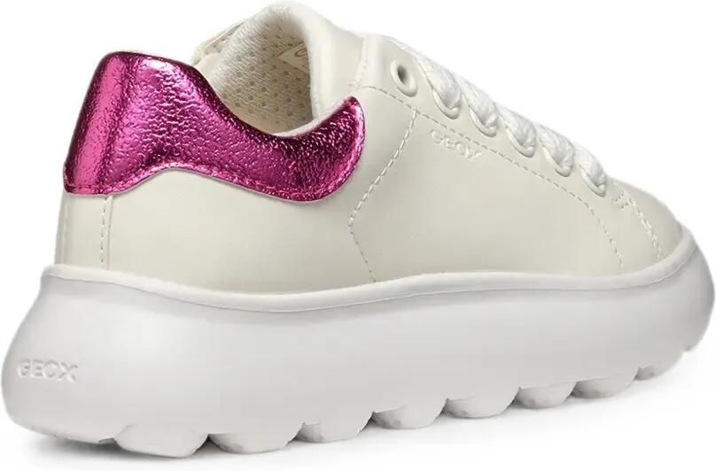 Geox Kids Puffypop sneakers met metallic-effect en rits Wit