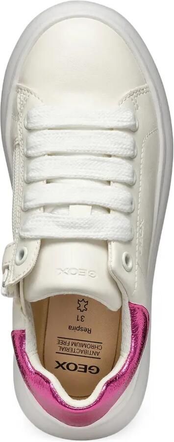 Geox Kids Puffypop sneakers met metallic-effect en rits Wit - Foto 5
