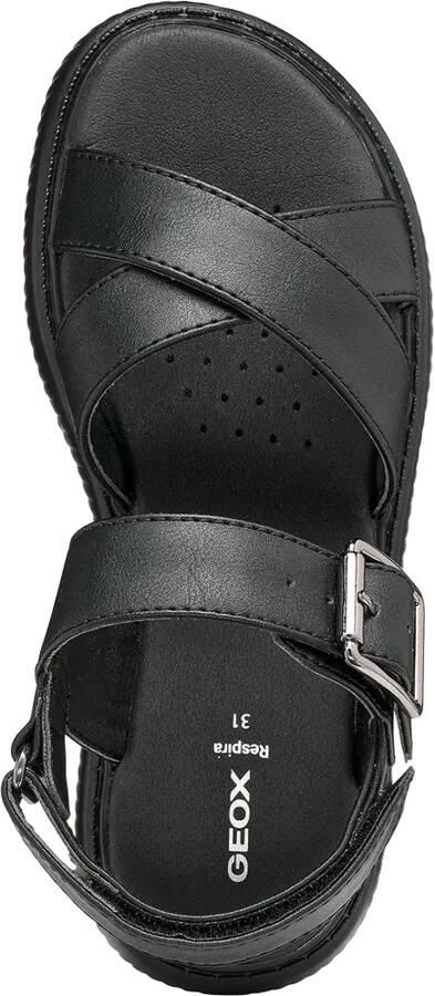 Geox Kids Sandalen met gekruiste bandjes en open neus Zwart - Foto 4
