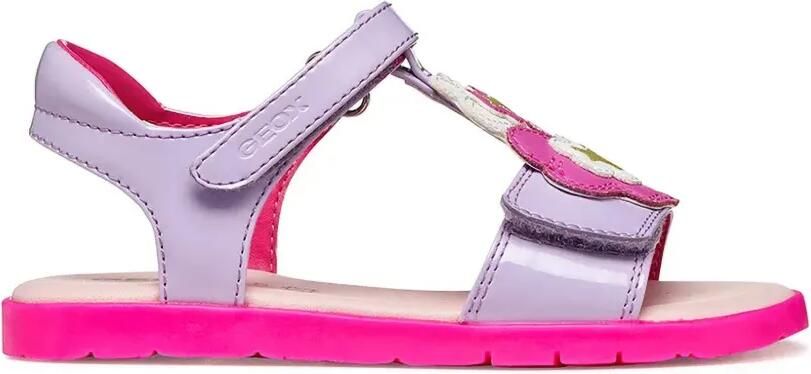 Geox Kids Sandalen met klittenband en bloe patch Paars - Foto 4