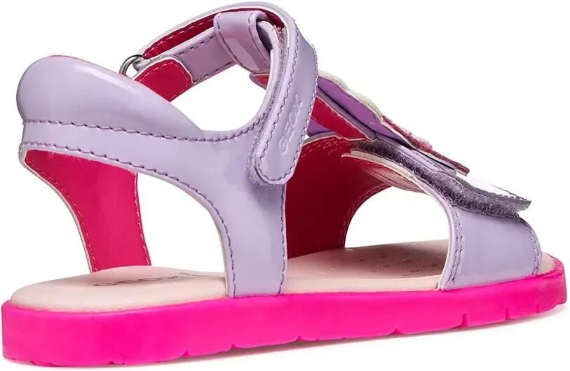 Geox Kids Sandalen met klittenband en bloe patch Paars - Foto 2