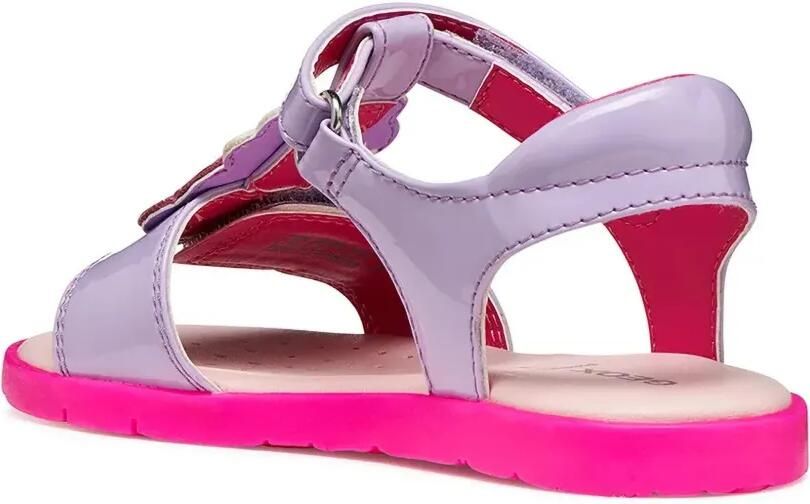 Geox Kids Sandalen met klittenband en bloe patch Paars - Foto 3