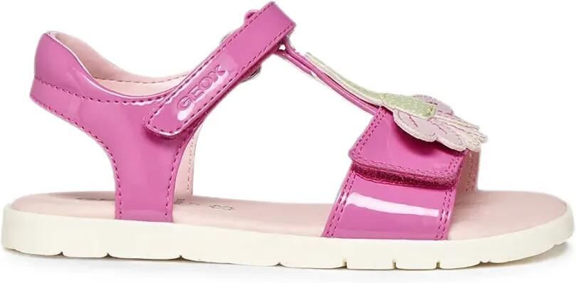 Geox Kids Sandalen met klittenband en bloe patch Roze - Foto 5