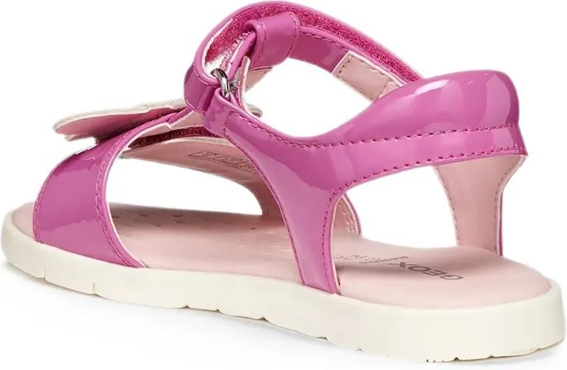 Geox Kids Sandalen met klittenband en bloe patch Roze - Foto 3