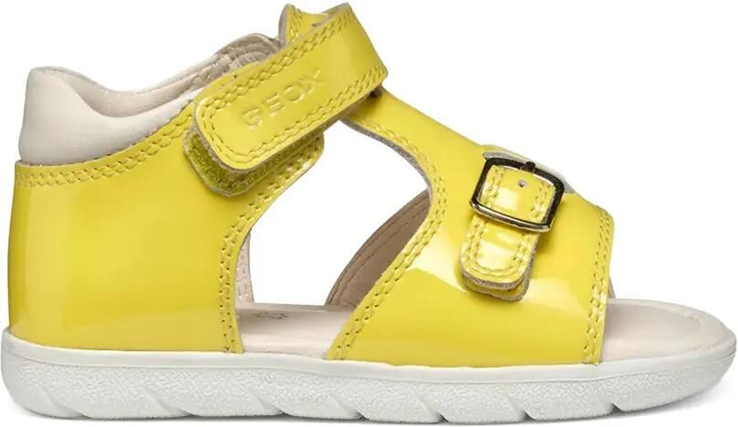 Geox Kids Sandalen met klittenband en lakleren afwerking Geel - Foto 4