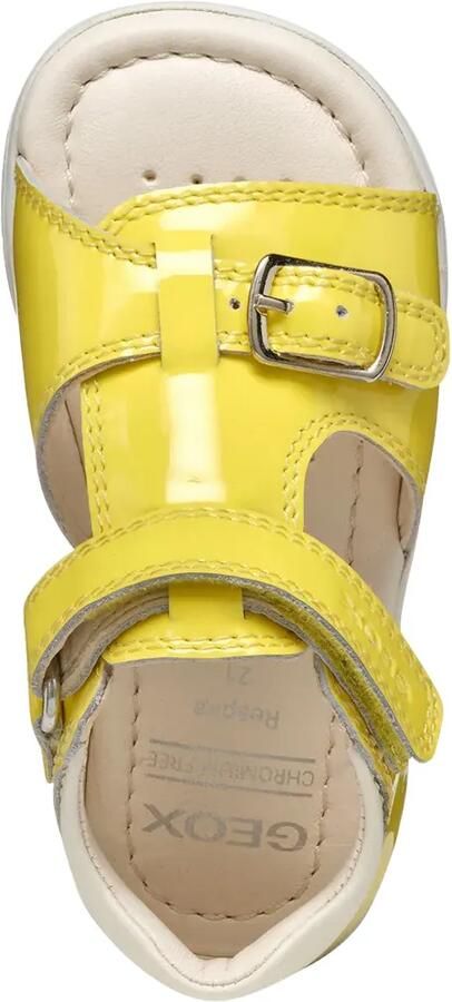 Geox Kids Sandalen met klittenband en lakleren afwerking Geel - Foto 5