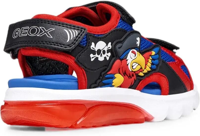 Geox Kids Sandalen met klittenband en papegaaienpatch Zwart - Foto 3