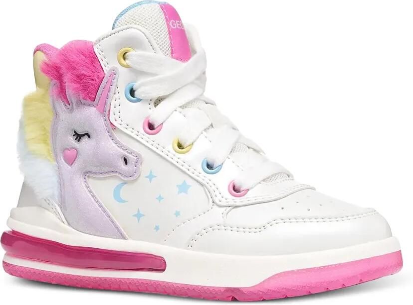 Geox Kids Sketlite lichtgevende sneakers met eenhoorn-patch Wit - Foto 3