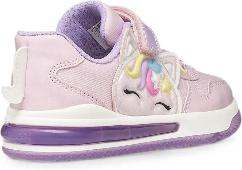 Geox Kids Sketlite sneakers met klittenband en eenhoornpatch Roze - Foto 2