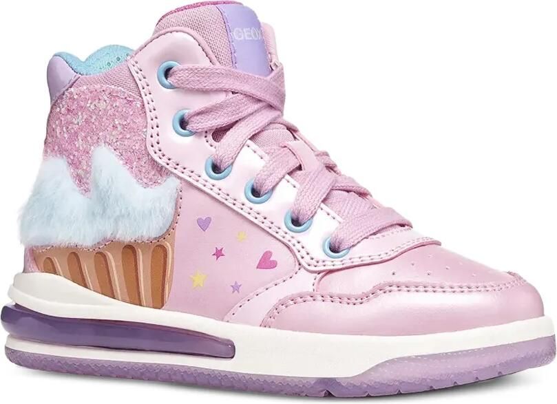 Geox Kids Skylin cupcake-patch glitter-embellished sneakers Roze - Foto 3