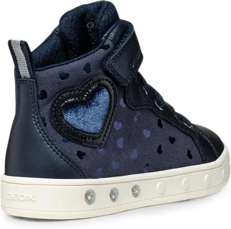 Geox Kids Skylin high-top sneakers met hartpatroon Blauw - Foto 2