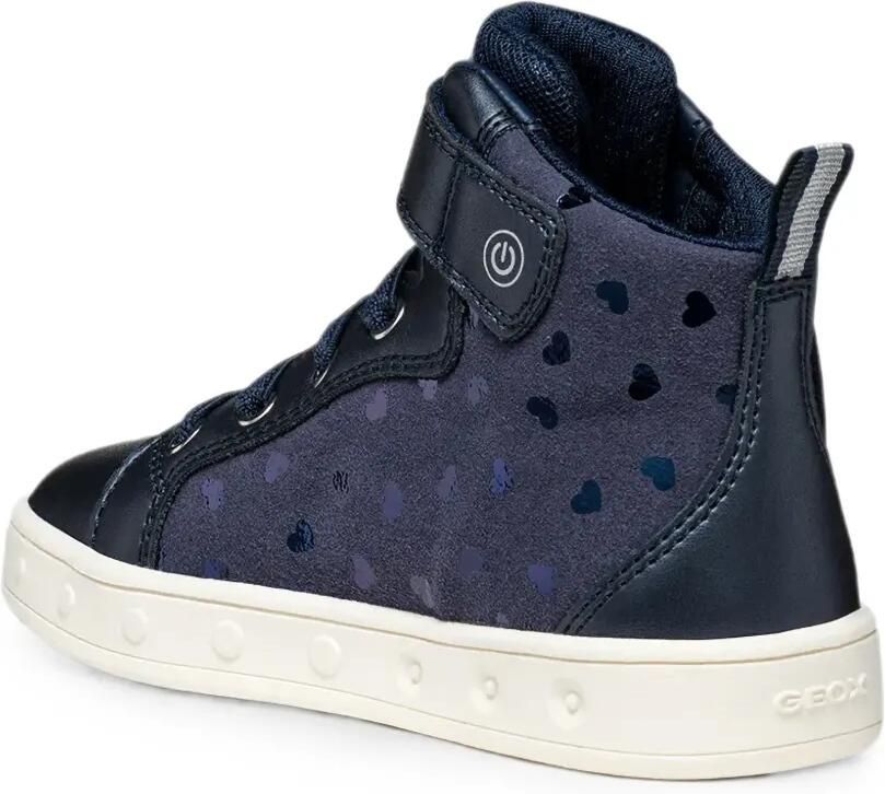 Geox Kids Skylin high-top sneakers met hartpatroon Blauw - Foto 3