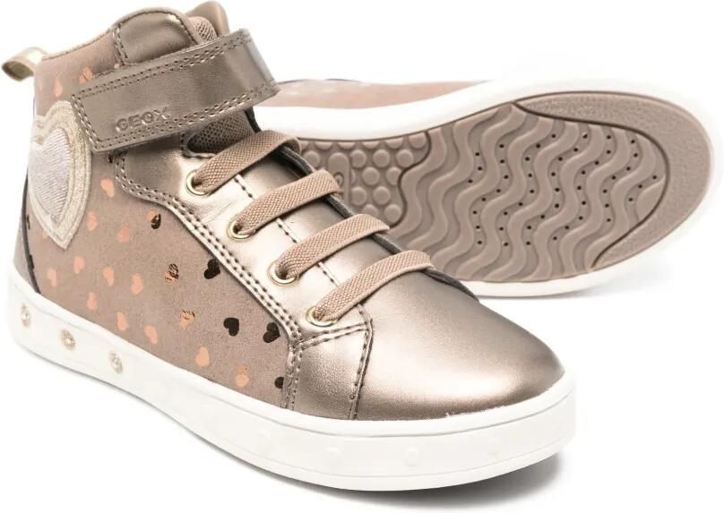 Geox Kids Skylin sneakers met hartapplicatie Bruin - Foto 3