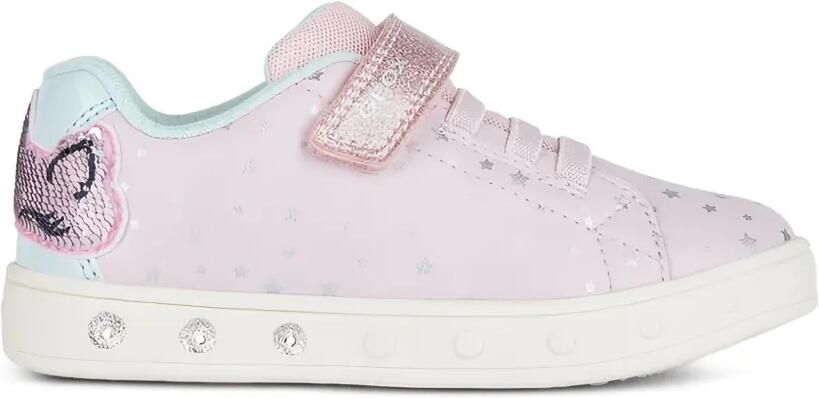 Geox Kids Skylin sneakers met sterprint en glitters Roze