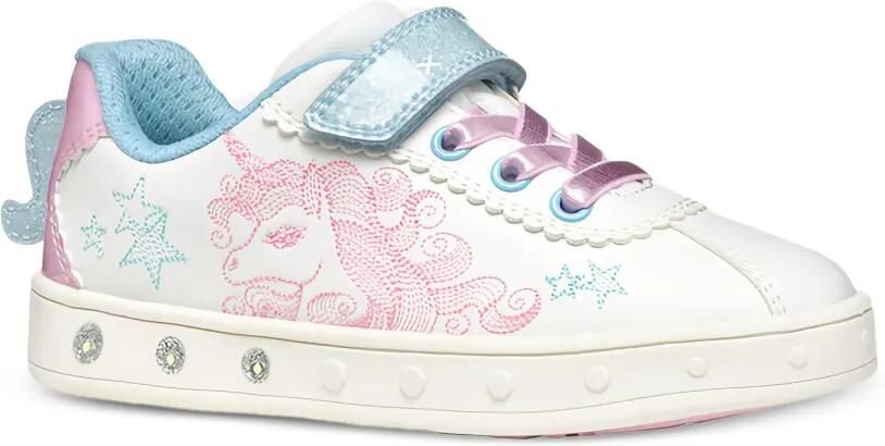 Geox Kids Skylin sneakers verfraaid met eenhoorn Wit