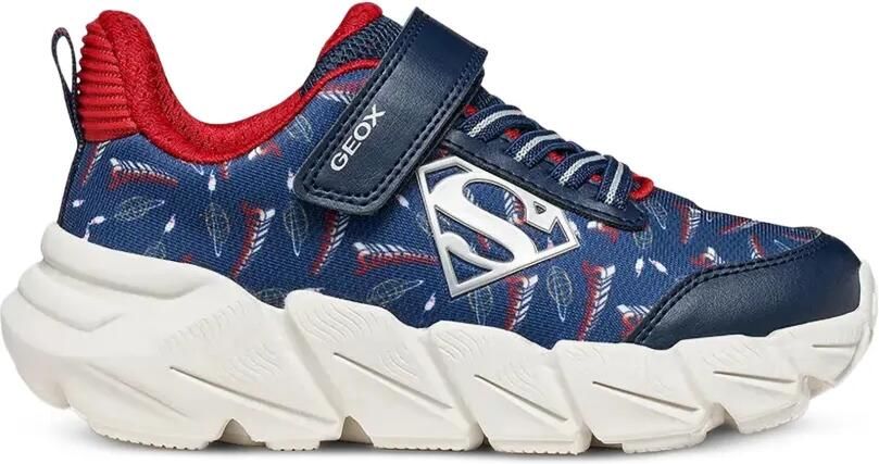 Geox Kids Sneakers met klittenband en Super -print Blauw - Foto 4