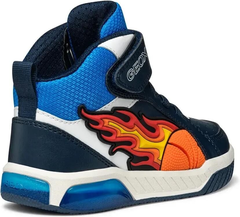 Geox Kids Sneakers met klittenband en vlam patch Blauw - Foto 2
