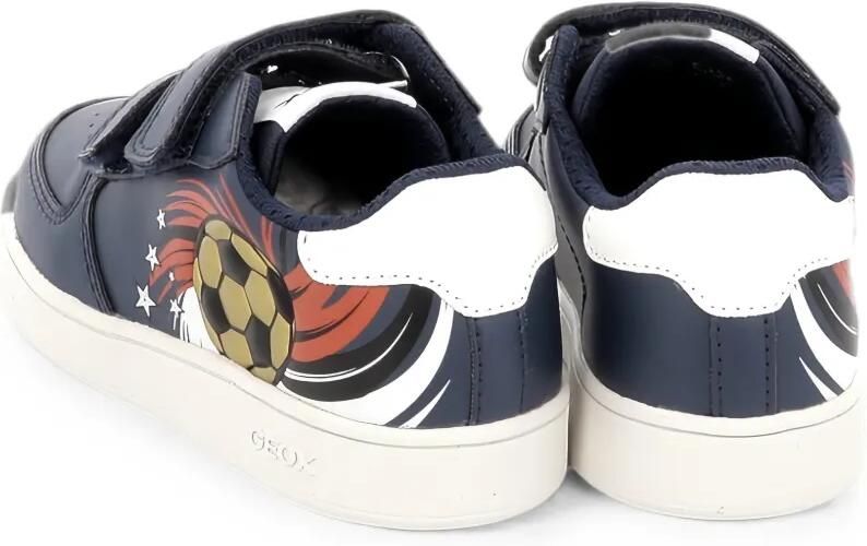 Geox Kids Sneakers met klittenband en voetbal-print Blauw - Foto 3