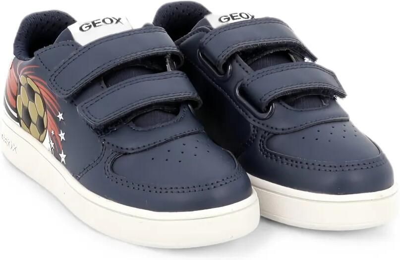 Geox Kids Sneakers met klittenband en voetbal-print Blauw - Foto 2