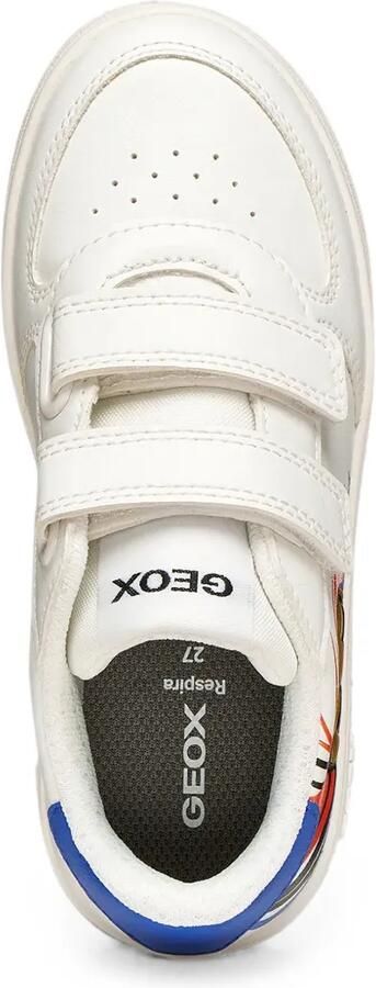 Geox Kids Sneakers met klittenband en voetbalprint Wit - Foto 5