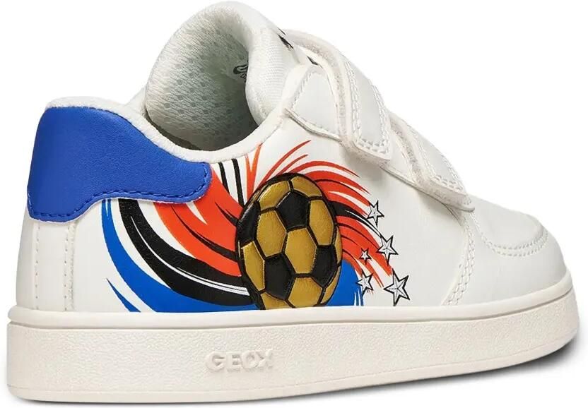 Geox Kids Sneakers met klittenband en voetbalprint Wit - Foto 2