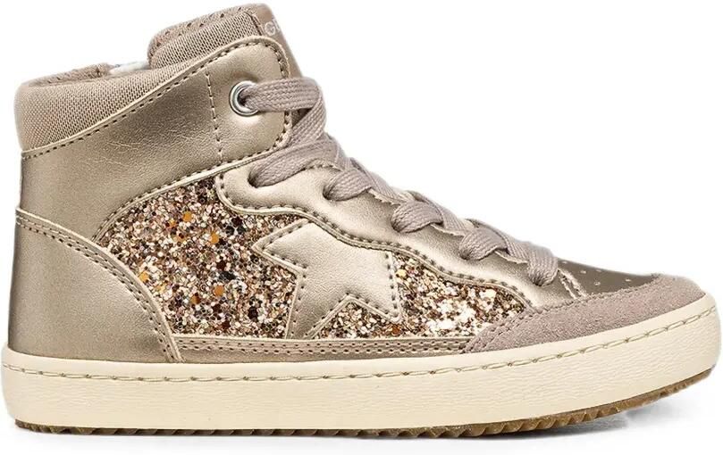 Geox Kids Sneakers met sterpatch en vlakken met glitters Goud - Foto 3