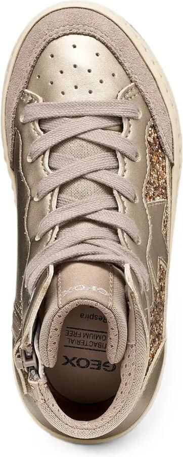 Geox Kids Sneakers met sterpatch en vlakken met glitters Goud - Foto 4