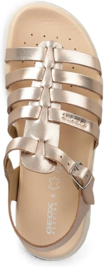 Geox Kids Soleima metallic sandalen met meerdere bandjes Goud - Foto 3