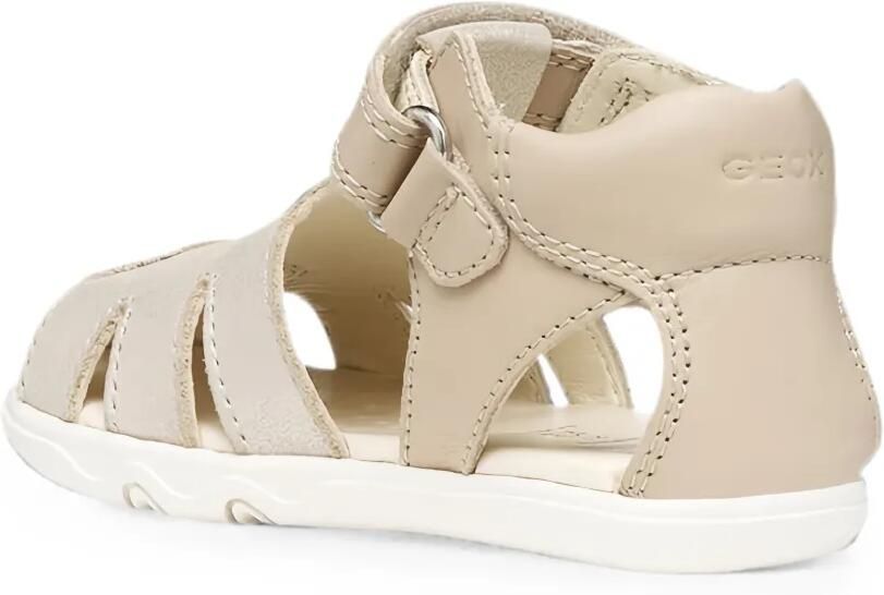 Geox Kids Steppieup leren sandalen met klittenband Beige - Foto 3