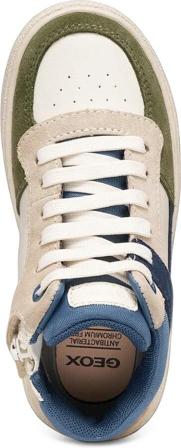 Geox Kids Theleven high-top sneakers met colourblocking Wit - Foto 3
