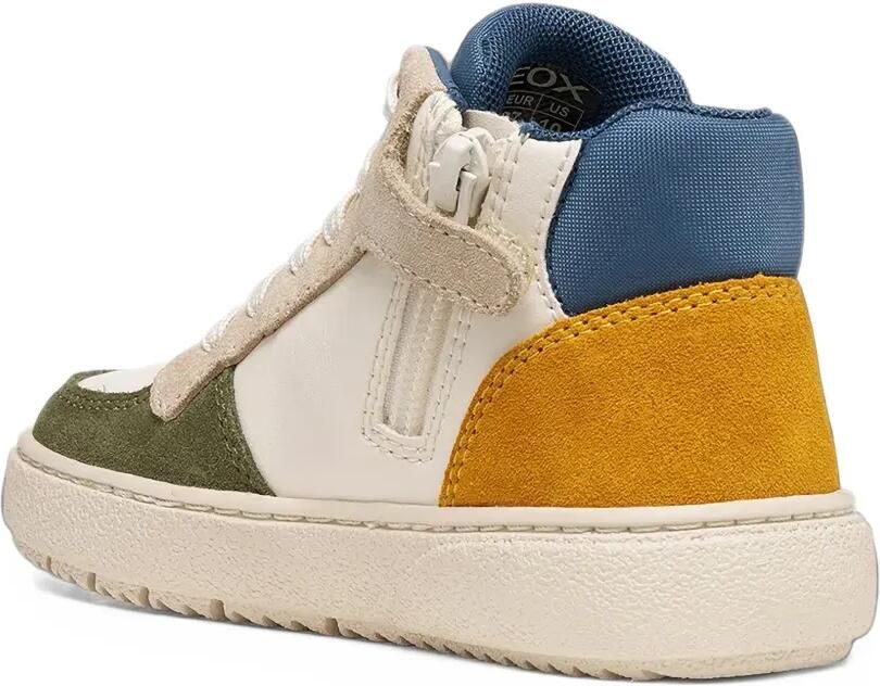 Geox Kids Theleven high-top sneakers met colourblocking Wit - Foto 4