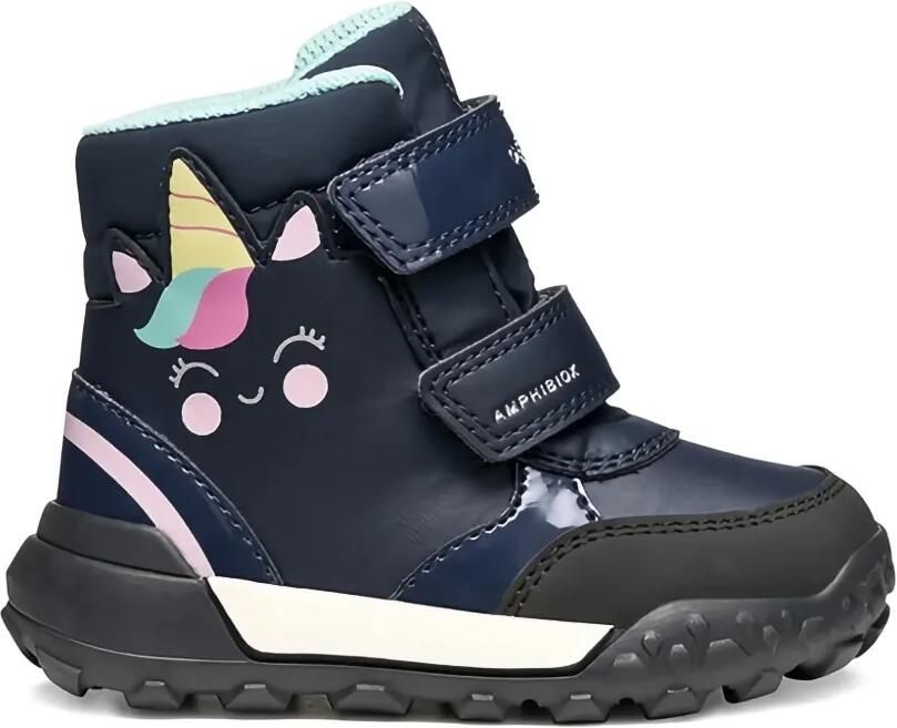 Geox Kids Trekkyup laarzen met eenhoorn-patroon Blauw - Foto 4