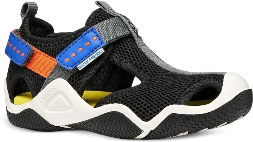 Geox Kids Wader mesh sandalen met klittenband Zwart