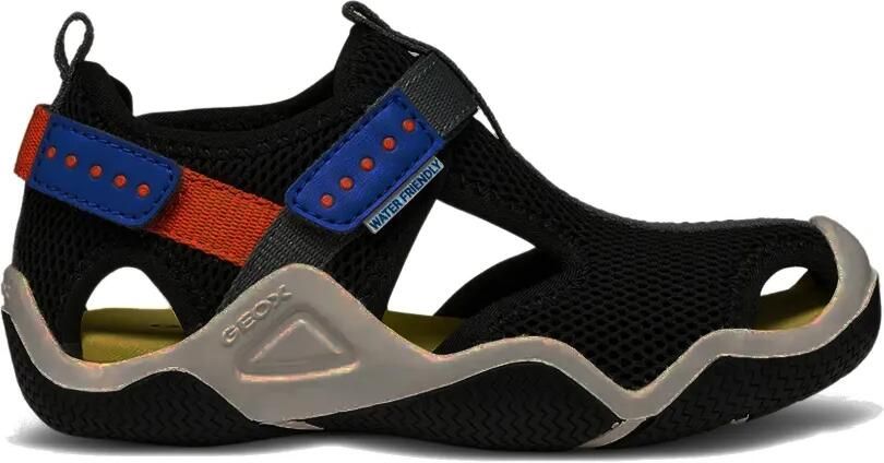 Geox Kids Wader mesh sandalen met klittenband Zwart - Foto 5