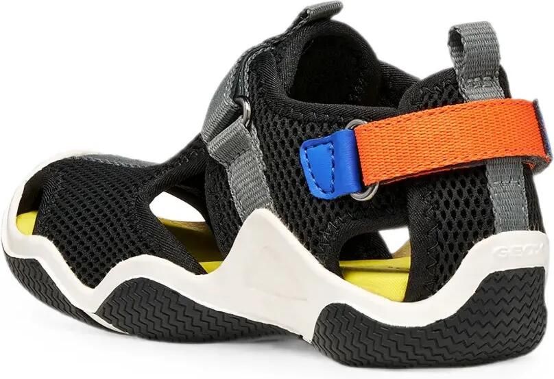 Geox Kids Wader sandalen met mesh vlakken Zwart - Foto 3