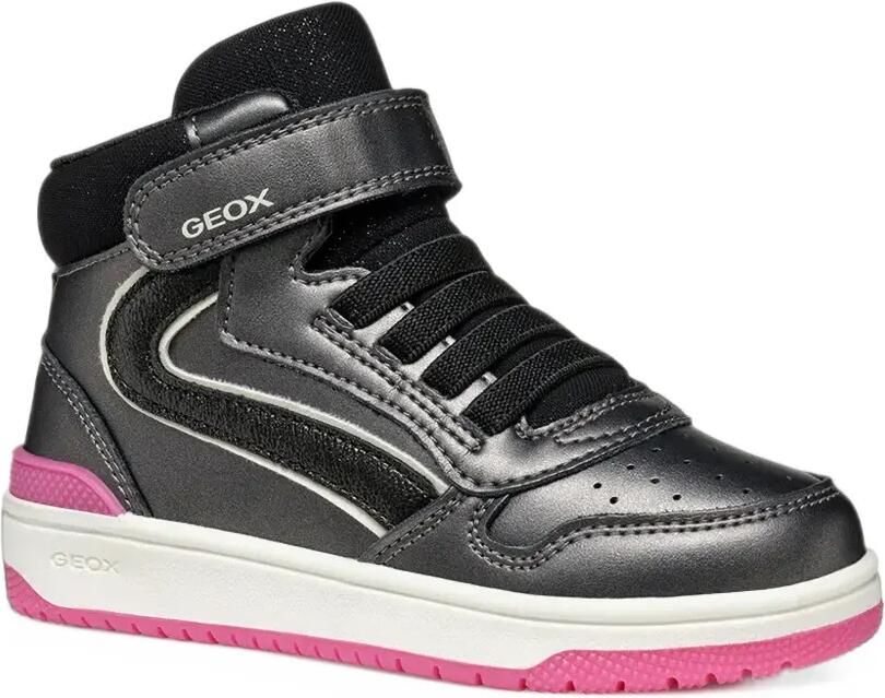 Geox Kids Washiba touch-strap high-top sneakers Grijs