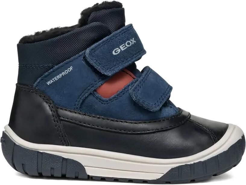Geox Kids Waterbestendige enkellaarzen met klittenband Blauw
