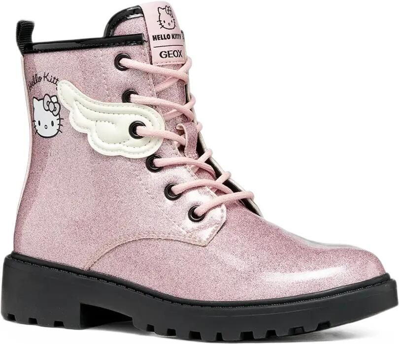 Geox Kids x Hello Kitty Casey glitter-effect ankle boots Roze