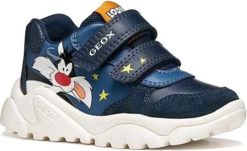 Geox Kids x Looney Tunes Ciufciuf sneakers met klittenband Blauw