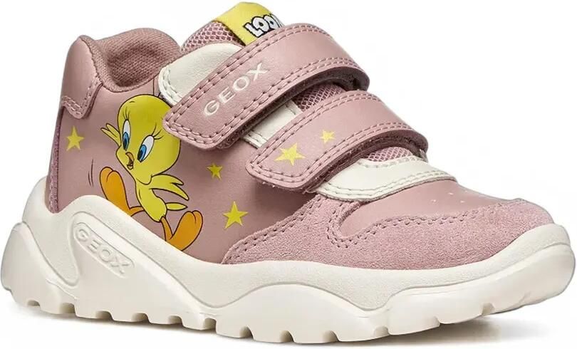 Geox Kids x Looney Tunes CiufCiuf touch-strap sneakers Roze