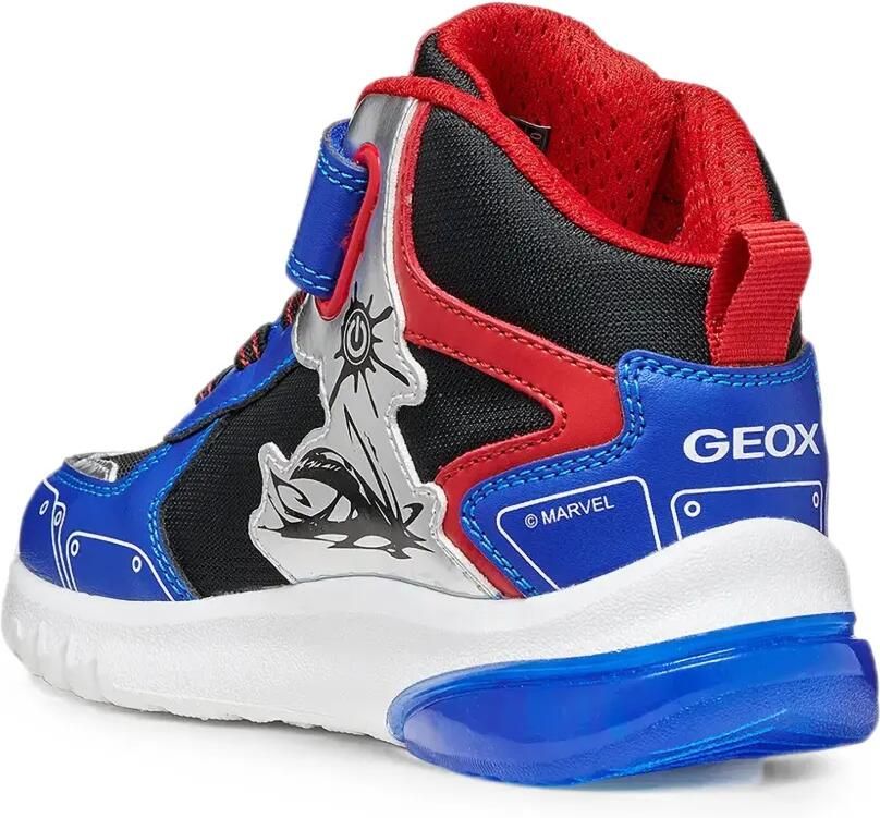 Geox Kids x Marvel Spider- Ciberdron high-top sneakers met klittenband Blauw - Foto 2