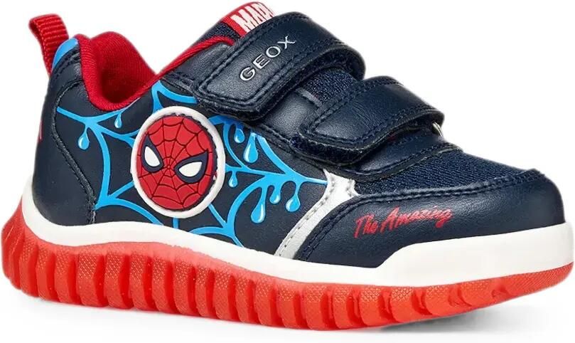 Geox Kids x Marvel Spider- sneakers met klittenband Blauw
