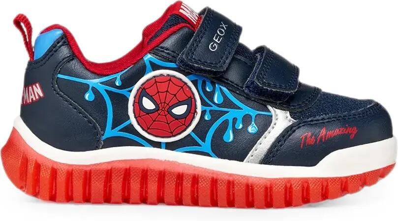 Geox Kids x Marvel Spider- sneakers met klittenband Blauw - Foto 4