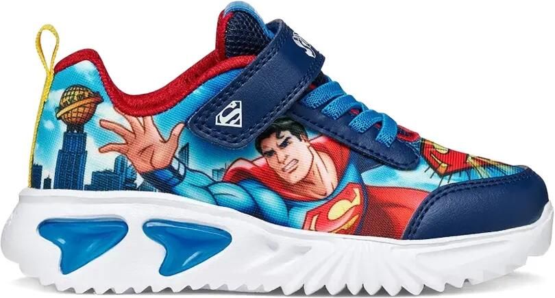 Geox Kids x Warner Bros Super sneakers met klittenband en print Blauw