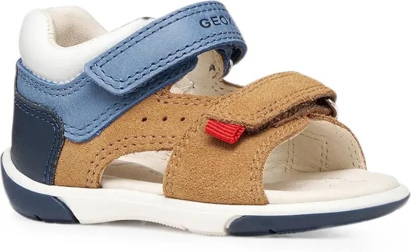 Geox Kids Zapito leren sandalen met klittenband Bruin